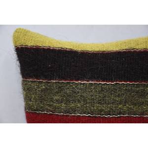 Multicolor Wool Kilim 18x18 Inch Luxury Decorative Accent Pillow Woven Vintage Pattern Leaves 12x12 Inverted Patchwork <b>Cushion</b> - Product Image 2