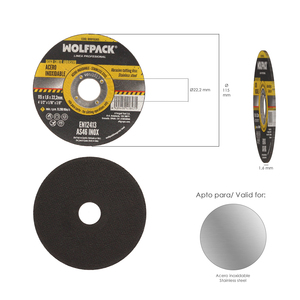 Disco da Taglio Abrasivo per Acciaio Inossidabile Plus Ø 115x Ø 22,2 mm. Spessore 1,6 mm. - Product Image 2