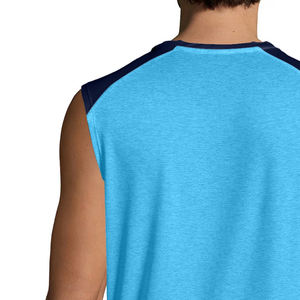 Camiseta atlética con logotipo personalizado para hombre, camiseta de gimnasio de algodón 100%, camiseta de entrenamiento personalizada, camiseta sin mangas para entrenamiento - Product Image 3