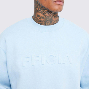 Venta al por mayor de sudadera personalizada 100% algodón liso cuello redondo para hombres diseña la tuya propia con bordado de alta calidad patrón 3D otoño - Product Image 2