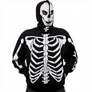 Sudadera con capucha de lana casual para mujer, con diseño de esqueleto que brilla en la oscuridad, para invierno y otoño - Product Image 1