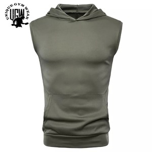 Sudadera sin Mangas Personalizable para Hombre, Tela de Felpa, Poliéster/Algodón, Antipilling, Secado Rápido, Ropa Deportiva de Verano para Gimnasio, Corte Regular - Product Image 2