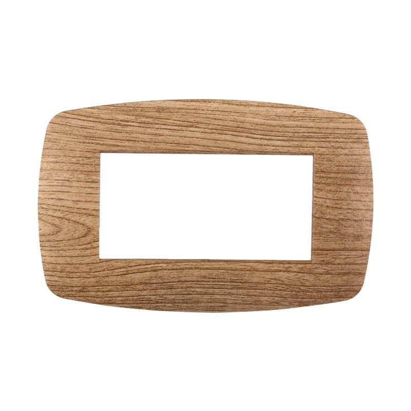 ETTROIT Slim Plate Space Series 4P Dark Wood Color Compatible with Bticino Living Light - Electrical Materials / Compatible