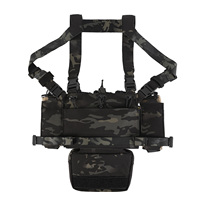 Chaleco Táctico MOLLE Cortado con Láser, Chaleco Táctico Ligero con Bolsa Abdominal Desmontable, Equipo de Caza y Combate
