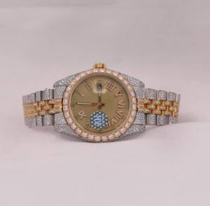 Nuevo Reloj de Pulsera de Cuarzo de Moda con Incrustaciones, Reloj de Diseño Exclusivo de Moda Hip Hop para Hombre, Correa de Acero Inoxidable, Diamante Moissanita - Product Image 1