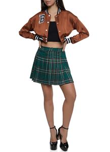 Nouvelle Veste Teddy Femme en Satin avec Broderie Chenille Personnalisée sur le Devant, Imperméable et Coupe-Vent pour l'Hiver - Product Image 2