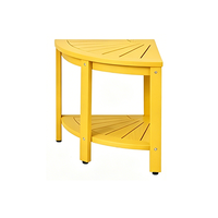 Table d'appoint d'angle moderne en plastique imitation bois pour jardin et patio, chaise de jardin