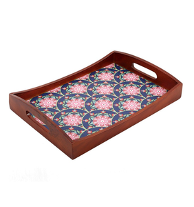 Wood Serving <b>Tray</b> Premium Quality Restaurant and Home <b>Kitchen</b> Use with Enamel Printed Single Piece Wood Serving <b>Tray</b> - Product Image 4