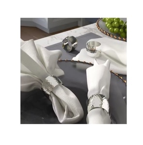 ชุดที่ใส่แหวนผ้าเช็ดปากชุบทองทำจากอลูมิเนียมดีไซน์เป็นมิตรกับสิ่งแวดล้อมสำหรับงานแต่งงานของตกแต่งบ้านของแจกฟรี-หรูหราสไตล์หรูหราสง่างาม - Product Image 1