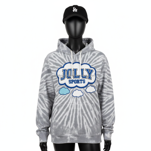 Sweat à capuche pour femme, 320 GSM, molleton de coton premium, tie-dye, logo chenille personnalisé, style streetwear chaud, basiques pour femme - Product Image 6