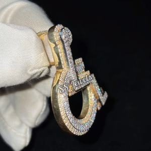 Colgante Hip Hop de plata 925 personalizado para hombre, abalorio personalizado para discapacitados con silla de ruedas para él de la colección, collares de moissanita - Product Image 6