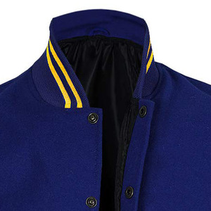 2026 Custom <b>Jacket</b> for <b>Men</b> Embroidery on Regular Cotton Yellow Blue Splicing Washed CollegeBaseballjacket for <b>men</b> DDP Shipping - Product Image 3
