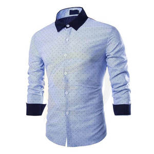 Men Casual Dress Shirts Outfit Button <b>Down</b> Blouse Cotton Jeans Jackets Collar Denim Shirt Long Sleeve Plaid Solid Pattern - Product Image 2