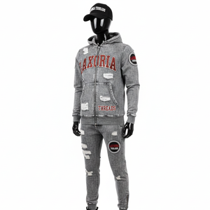 Nuevo Diseño 2026, Sudadera Unisex de Algodón y Felpa, Estilo Desteñido, Bordado Personalizado, con Pedrería, Talla Grande - Product Image 3