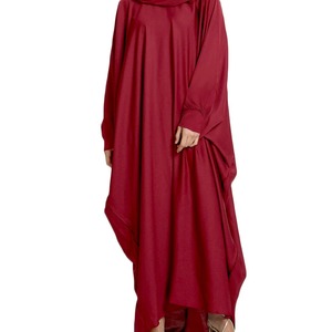 Ropa Musulmana Informal Transpirable de Dubái, Vestido Tipo Túnica con Capucha de Color Sólido para Mujer, Cómodo, Todo en Uno, de Poliéster, Manga Larga, Hasta el Suelo - Product Image 1