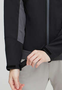 Chaqueta Softshell para mujer Nbrya negra vintage personalizada, precio de fábrica, mangas completas, cremallera impermeable a prueba de viento para exteriores - Product Image 2