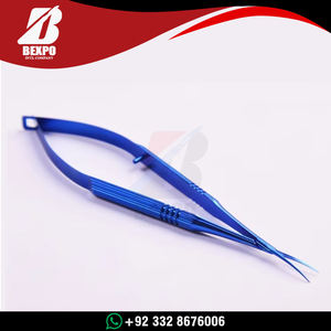 Tijeras de Capsulotomía Micro Vannas, Hojas Finas Rectas y Curvas de Acero Inoxidable, Reutilizables, Herramientas Oftálmicas para Microcirugía Estética - Product Image 4