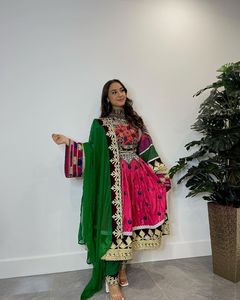 ชุดเดรสอัฟกันคูจิสไตล์ใหม่มีกระดุมลูกไม้ชุดเดรส Afghan kuchi สำหรับสตรี - Product Image 2