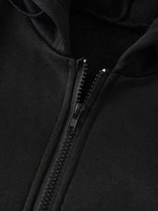 เสื้อฮู้ดแบบมีฮู้ดติดพลอยเทียมสีพื้นทรงลำลองกำหนดขนาดได้เองออกแบบได้ตามต้องการ - Product Image 3