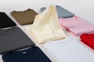 เสื้อยืดถักสำหรับผู้ชายทรงหลวมสีทึบปรับแต่งได้แขนสั้นแบบทางการสไตล์ใหม่ล่าสุด - Product Image 3