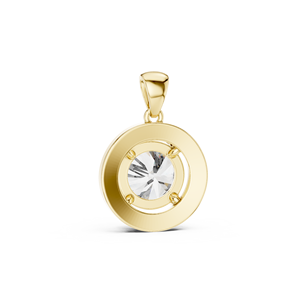 PENDIENTE CLÁSICO HALO de Oro Amarillo de 18 Quilates con Baño de Rodio, Diamante Cultivado en Laboratorio Certificado por IGI, Corte Brillante, Piedra Lateral Minimalista - Product Image 3