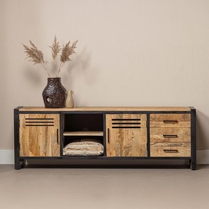 Tristan 180 cm Mangohouten Meuble TV Meuble de salon élégant - Product Image 1