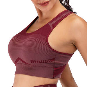 Sujetador deportivo de alta calidad para mujer, transpirable, para uso en exteriores, con logotipo frontal en stock a la venta - Product Image 3