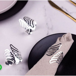New Modern Design Silver Napkin Rings Set of 6 Napkin Holder Hotel Restaurant Supplies Tissue Organizer <b>for</b> Best <b>Sale</b> - Product Image 5