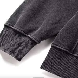 Basics Heavyweight 100% algodón lavado con ácido pulóver bordado de gran tamaño sudaderas con capucha para hombre 2XL sudaderas con capucha de lana de alta calidad todas las tallas - Product Image 4