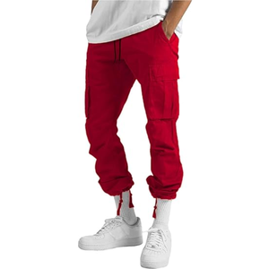 <b>Men's</b> Multi-Pocket Cargo Pants <b>Overalls</b> 100% Cotton Breathable Drawstring Closure High Street Style-Stylish Comfortable Low - Product Image 3