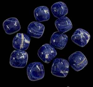 30ชิ้นเบาะโซดาลิทธรรมชาติทรงหลังเบี้ยเป็นหินขัดเงาอัญมณีหลวมขนาด8มม. ถึง30มม. โดยประมาณ - Product Image 3