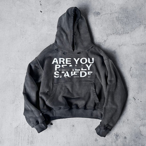 Vente en gros 400% GSM Fabricants de vêtements pour hommes Hoodies Sun Fade Pull Over Veste à manches dégradées Sweat-shirt sérigraphié - Product Image 2