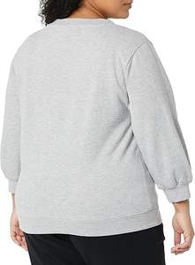 2025 New Style Women's French Terry Fleece Sweatshirt Casual <b>Crewneck</b> Blouson Sleeve Design Lined for Autumn Spring Winter - Product Image 4