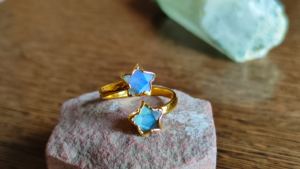 Real 18K oro labradorita forma de estrella anillos ajustables de lujo para las mujeres en el precio al por mayor de fábrica directa - Product Image 4