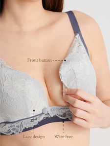 Women's 100% Cotton Maternity Nursing Sports <b>Bra</b> Everyday Seamless Logo-Cup Breathable Anti-Bacterial Underwire High Breast - Product Image 5