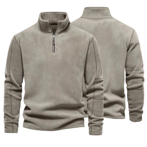 Chaqueta de Lona de Color Sólido con Media Cremallera para Hombre, Nueva Moda |   Chaqueta Casual Impermeable y Cortavientos de Alta Calidad - Product Image 1