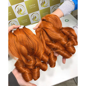 Best Selling Customizable Vietnamese Hair Extensions Fashional Ginger Orange Flat Weft <b>Toupee</b> Frontal Virgin Hair Custom Length - Product Image 3