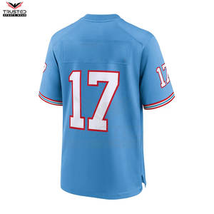 Camiseta de fútbol americano de calidad superior de manga corta de talla grande transpirable de secado rápido 100% poliéster para venta en línea - Product Image 2