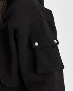 ชุดวอร์มผ้าฝ้าย100% มีกระเป๋าแบบรูดซิปด้านบนมีกระเป๋าสำหรับผู้หญิงชุดวอร์มสำหรับผู้หญิงกางเกงทรงหลวมน้ำหนักเบา - Product Image 4