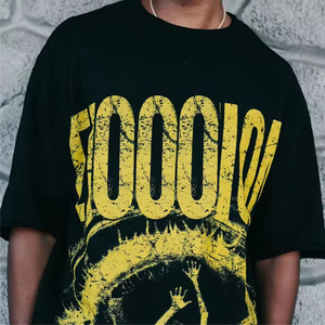 เสื้อยืดโออีเอ็มขายส่งปี 2026 ผ้าฝ้าย 100% ลายกราฟิกทรงโอเวอร์ไซส์สไตล์วินเทจฟอกสี พร้อมโลโก้พิมพ์นูนสำหรับผู้ชาย - Product Image 3