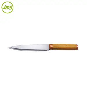 Stainless Steel Kitchen Slicer Knife Bamboo Handle