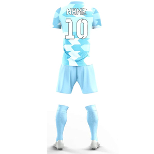 2025 Best Design Quick Dry Breathable 100% Polyester Custom Heat-Transfer V-neck Half Sleeve Soccer Uniforms Custom Team Wear - Product Image 1