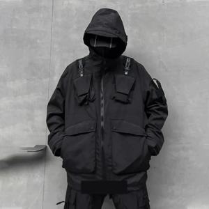 Chaqueta Cargo Cyber Ninja, Cortavientos, Ropa Tecnológica, Invierno 2024, Multibolsillos, Funcional, Estilo Cyberpunk, Urbana, Holgada, Abrigada - Product Image 5