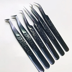 Pince à épiler professionnelle en acier inoxydable finition polie argentée poignée papillon antistatique Durable Extension de cils Logo personnalisé Premium - Product Image 6