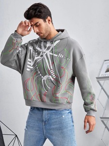 100% coton sweat à capuche d'hiver hommes unisexe coupe régulière Logo personnalisé blanc pull polaire lourd - Product Image 6