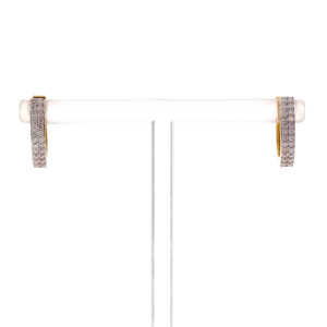 Elegantes Pendientes de Aro con Doble Línea de Cristales, Regalo de Aniversario, Joyería para Mujeres y Niñas - Product Image 1