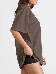 Camiseta elegante de algodón para mujer, camiseta de manga corta personalizada OEM para moda informal y uso diario - Product Image 3