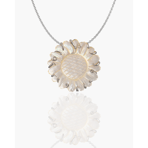 Sunflower Pendant Rhodium Plated Flower Shape Jewelry - Product Image 3