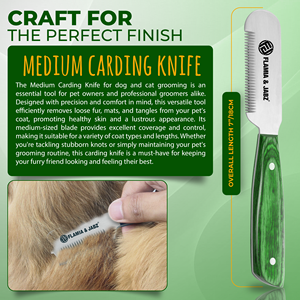 Flamia Jabz Essential Peines peladores de perros de madera grandes Terriers Cuchillo de cardado Mango verde Ecológico Eficaz Aseo de mascotas - Product Image 6