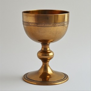 Elégant gobelet à vin d'église de couleur or fabriqué à la main avec une gravure complexe parfaite pour les cérémonies intemporelles et sacrées - Product Image 2